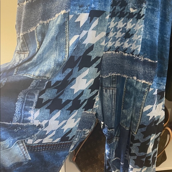 Blue Patchwork Jumpsuit - Picture 8 of 8